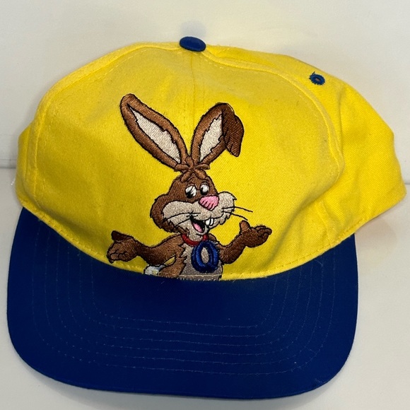 Vintage Nestle Quik Rabbit Chocolate Milk Adjustable Yellow Hat - Picture 1 of 5